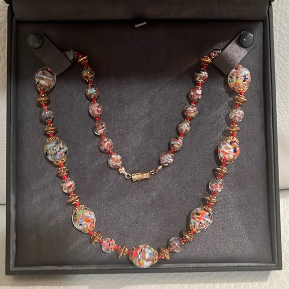 Marano Glass Beaded Necklace Multi Coloured, absolutely stunning mint condition - Picture 3 of 3